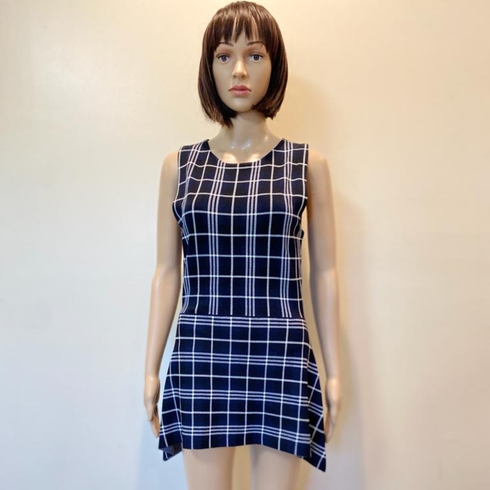 Checkered Peplum Top